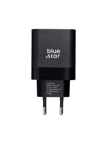 BlueStar Reiseladegerät Typ C + Kabel Typ C auf Typ C PD QC4.0 3A 45W in Schwarz