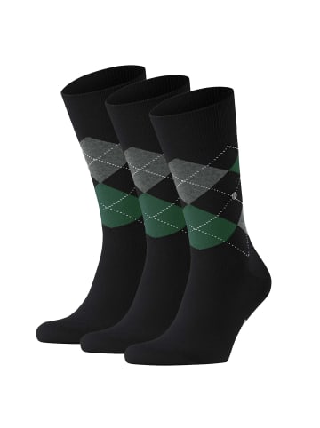 Burlington Socken 3er Pack in Schwarz/Grau/Grün