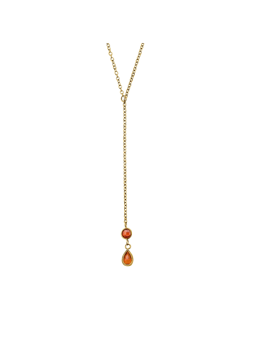 Amor Kette mit Anhänger Edelstahl, IP Gold in Orange