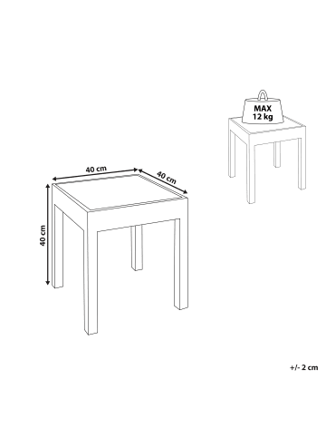 Beliani Beistelltisch PALASI in Gold/Schwarz - (W) 40 x (H) 40 x (L) 40 cm