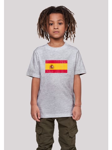 F4NT4STIC T-Shirt Spain Spanien Flagge distressed in grau meliert