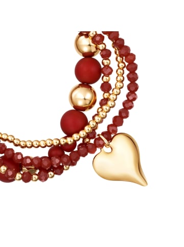 Lulu & Jane Armband Herz aus Metall-Legierung mit Glas in gelbgold