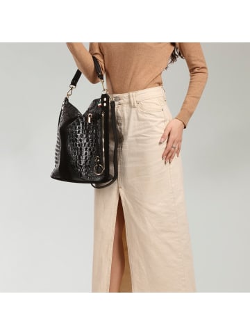 Florence Florence Beuteltasche, Shopper Leder schwarz ca. 41cm
