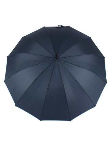 COFI 1453 Stockregenschirm Stockschirm Regenschirm Holzgriff mit Fiberglasstange in Blau