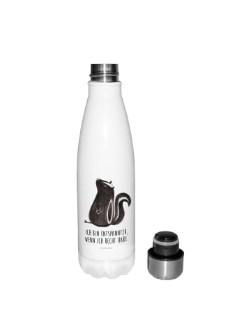 Mr. & Mrs. Panda Thermos Stinktier Sitzen mit Spruch in Weiß