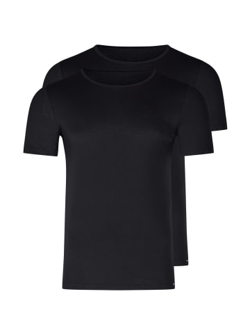 Skiny T-Shirt 2er Pack in Schwarz