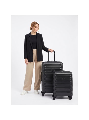 Delsey Meteor 4-Rollen Kofferset S+M mit Dehnfalte deep black