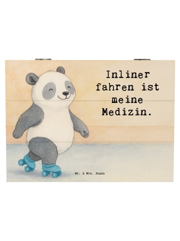 Mr. & Mrs. Panda fotobox Panda Inliner fahren Design mit Spruch in Weiß