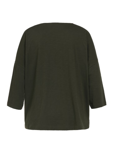 Ulla Popken Shirt in dunkel oliv