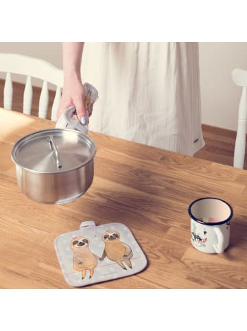 Mr. & Mrs. Panda Topfuntersetzer Faultier Pärchen ohne Spruch in Grau Pastell