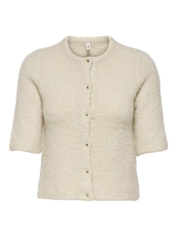 ONLY Kurzarm Strickjacke mit Knopfleiste in Birch Melange