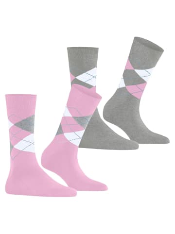 Burlington Socken 2er Pack in Rosa/Grau