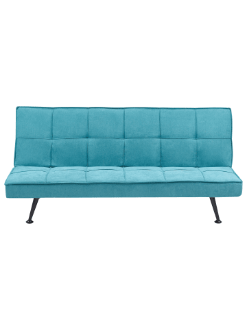 Beliani Schlafsofa HASLE in Blau/Schwarz - (W) 168 x (H) 75 x (L) 88 cm