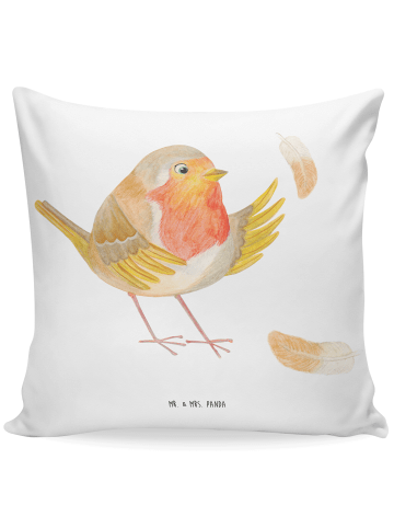 Mr. & Mrs. Panda kissen für sofa Rotkehlchen Federn ohne Spruch in Weiß