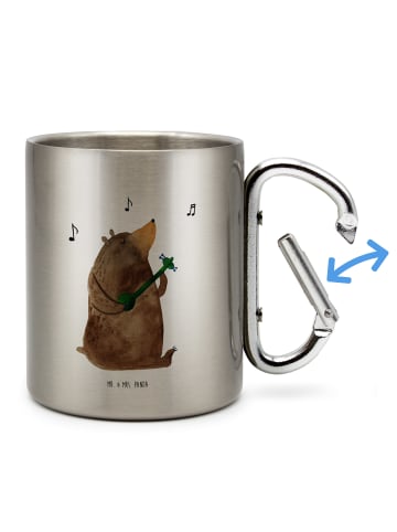 Mr. & Mrs. Panda Thermobecher Bär Lied ohne Spruch in Silber