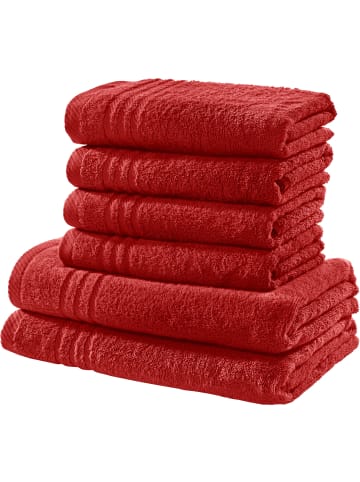 REDBEST Frottier Frottier-Set uni 6-tlg. New York in rot