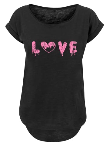 F4NT4STIC Long Cut T-Shirt Valentinstag Love Pink in schwarz