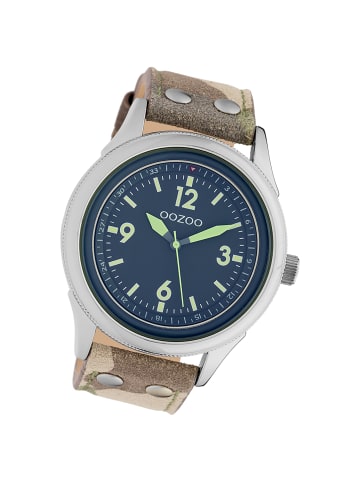 Oozoo Analog-Armbanduhr Oozoo Timepieces camouflage, braun extra groß (ca. 48mm)