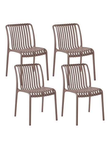 Beliani 4er-Set Esszimmerstuhl ARICCIA in Braun