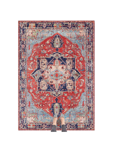 Kurzflor Teppich Hamadan in Orientrot