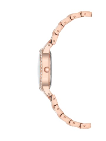 Anne Klein Quarzuhr Crystal Metals in weiß perlmutt / rosegold