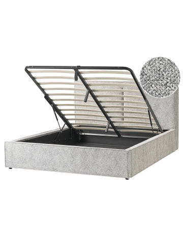 Beliani Doppelbett MOISSAC in Schwarz/Weiß - (W) 177 x (H) 108 x (L) 224 cm