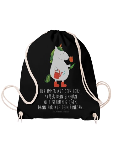 Mr. & Mrs. Panda Jutebeutel Einhorn Gärtner mit Spruch in Schwarz