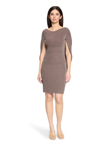 Vera Mont Cocktailkleid im Glitzer-Look in Taupe/Silver