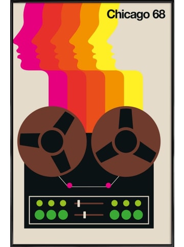 Juniqe Poster in Kunststoffrahmen "Chicago 68" in Bunt & Cremeweiß