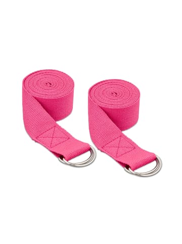 relaxdays 2x Yogagurt in Pink - 250 cm