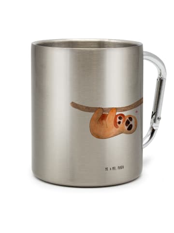 Mr. & Mrs. Panda Edelstahl Trinkbecher Faultier Kind ohne Spruch in Silber