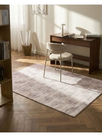 Beliani Kurzflor CATAK in Weiß/Grau - (W) 140 x (L) 200 cm