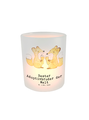 Mr. & Mrs. Panda Windlicht Fuchs Bester Adoptivbruder der Welt m... in Transparent