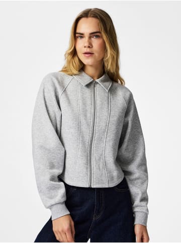 Pieces Strickjacke in Light Grey Melange