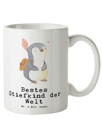 Mr. & Mrs. Panda steingut tasse Pinguin Bestes Stiefkind der Wel... in Weiß