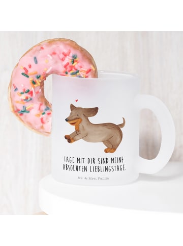 Mr. & Mrs. Panda Teetasse Hund Dackel mit Spruch in Transparent