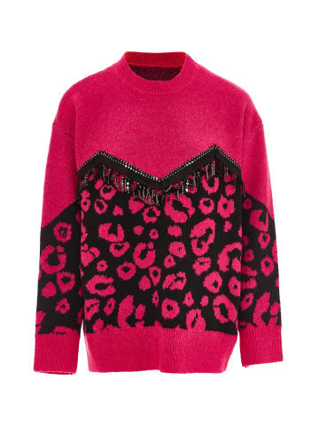 VIRITA Women Strickpullover in Pink Schwarz