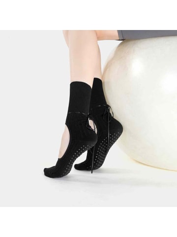 MUNADUNA 2er-Pack Ballet-/Yoga-/Pilates-Socken zum Binden in Weiß