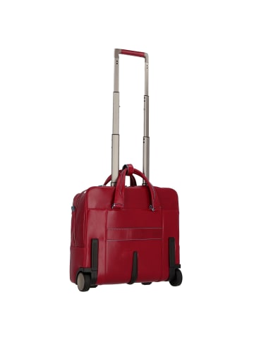 Piquadro Blue Square 2-Rollen Businesstrolley Leder 36 cm Laptopfach in red