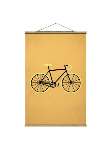 WALLART Stoffbild mit Posterleisten - Fahrrad in Gelb in Orange