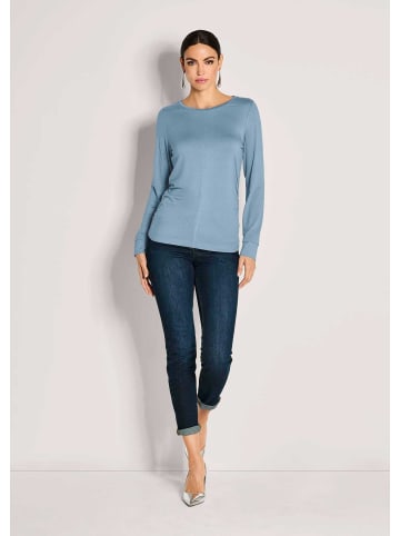 MADELEINE Langarm-Shirt mit gerafften Seiten in rauchblau