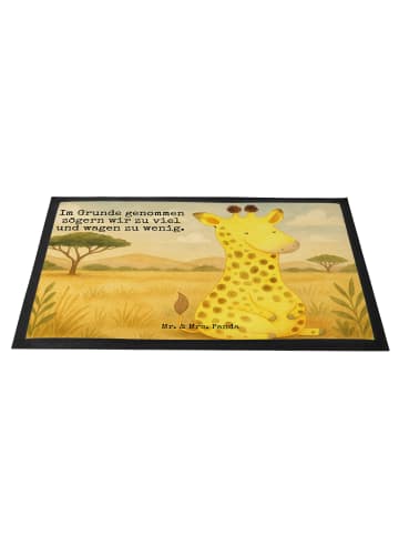 Mr. & Mrs. Panda Schmutzmatte Giraffe Zufrieden Design mit Spruch in Weiß