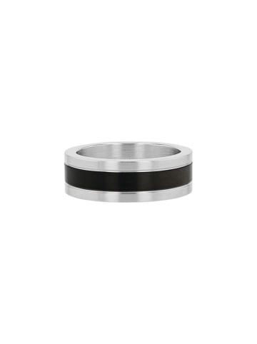 Tom Tailor Ring Edelstahl, IP schwarz in silber