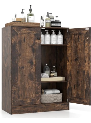 COSTWAY Badezimmerschrank 60x30x80cm in Braun