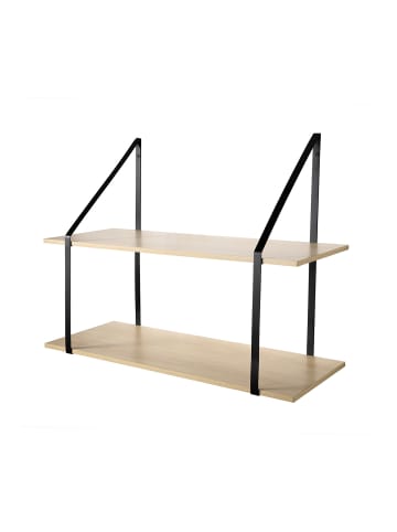 CALICOSY Wandregal und 2 Ebenen in Helles Holz - (W) 80 x (H) 60 x (L) 30 cm