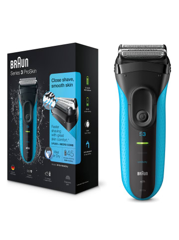 Braun Elektrischer Rasierer für Männer "Series 3 3010s" in Schwarz/Blau