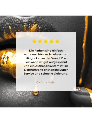 MuchoWow Leinwand bilder Gesicht gold schwarz (BxH)