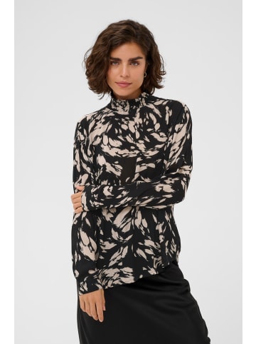 Kaffe Langarm-Bluse KAamber Regular fit in Black Gray Graphic