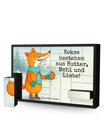 Mr. & Mrs. Panda Adventskalender Fuchs Keks Design mit Spruch in Weiß