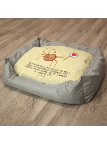 Mr. & Mrs. Panda Katzenkissen Spinne Agathe Motivation mit Spruch in Gelb Pastell